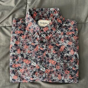 Goodfellow Blue Floral Button Down Shirt Size Medium
